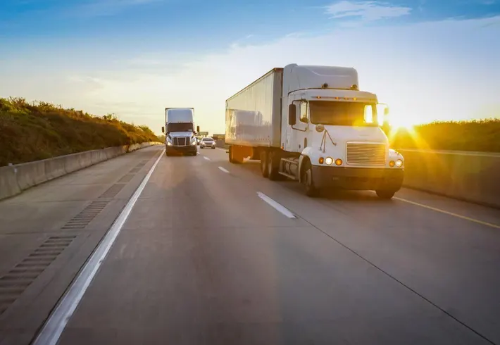 A driver completing an inspection